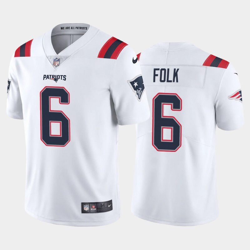 Men New England Patriots #6 Nick Folk Nike White Vapor Limited NFL Jersey->new england patriots->NFL Jersey